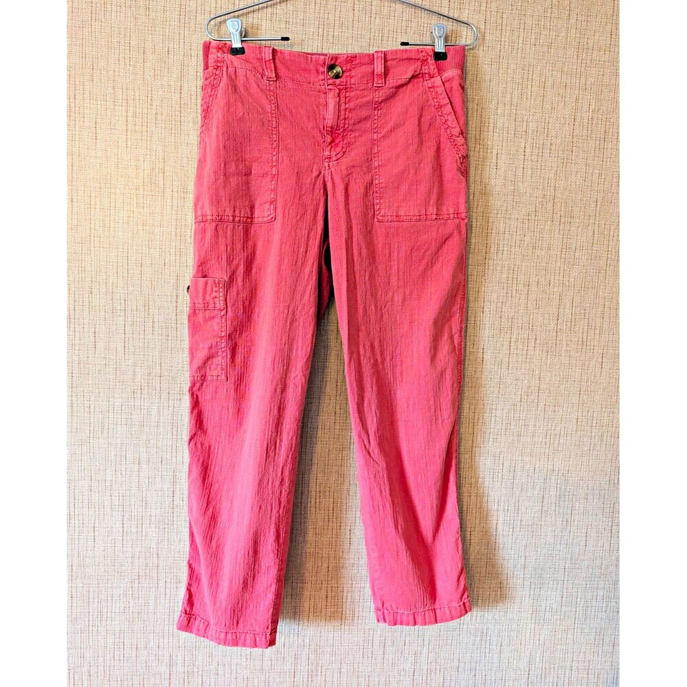 Sonoma Goods For Life Pink Twill Cargo Pants Straight-Leg Stretch Pockets